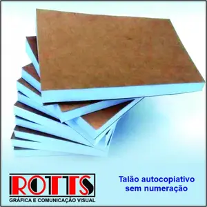 Talão autocopiativo sem numeração