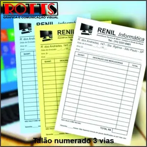 Talão numerado 3 vias
