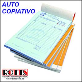 AUTO COPIATIVO NUMERADO Papel Offset 53g/m² 10,5x14,8 cm 1x0  Blocagem 50x2 vias, Numeração, Serrilha, Grampo e Refile 