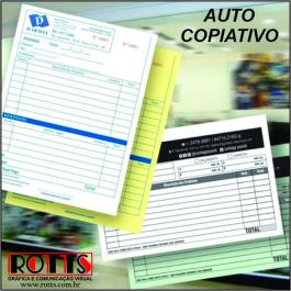 AUTO COPIATIVO NUMERADO Papel Offset 53g/m² 21x29,7 cm 1x0  Blocagem 50x2 vias, Numeração, Serrilha, Grampo e Refile 