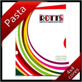 PASTAS Cartão 300g/m² Aberto: 44x32 cm  Fechado: 22x32 cm 4x4 Verniz Total Brilho Frente Corte vinco 