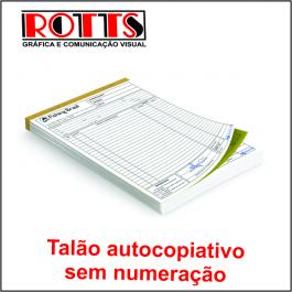 Talão autocopiativo sem numeração Papel Offset 53g/m² 21x29,7 cm 1X0 1ª Via Papel Autocopiativo Branco 2ª Via Papel Autocopiativo Amarelo Blocagem 50x2 vias, Serrilha, Grampo e Refile 