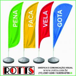 WIND BANNER KIT COMPLETO BANDEIRA E BASE TECIDO MICROFIBRA 180g sangria: 735x2300mm  final: 700x2300mm 4X0   MICROFIBRA